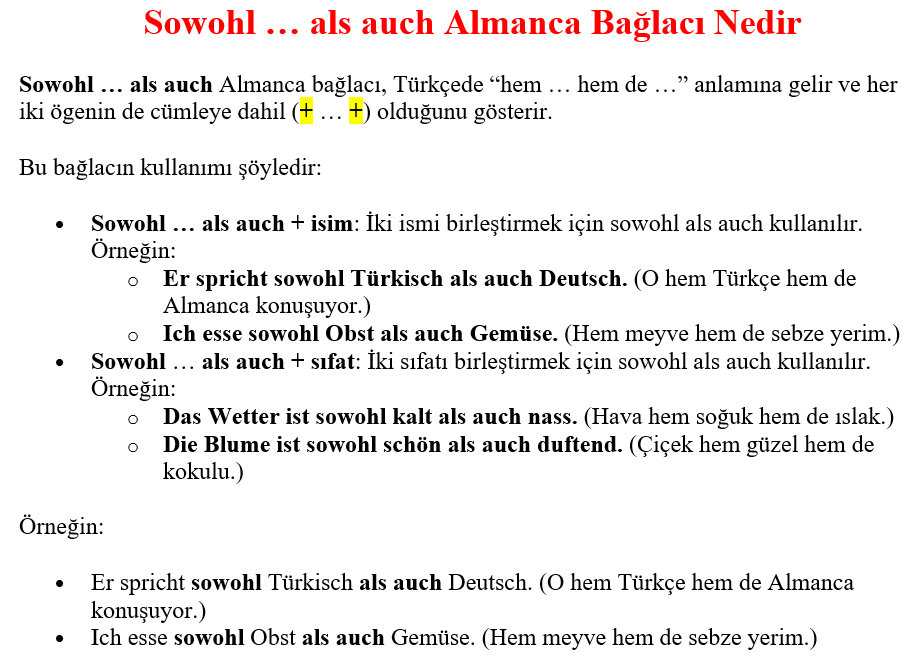 Sowohl … als auch Almanca Bağlacı Nedir