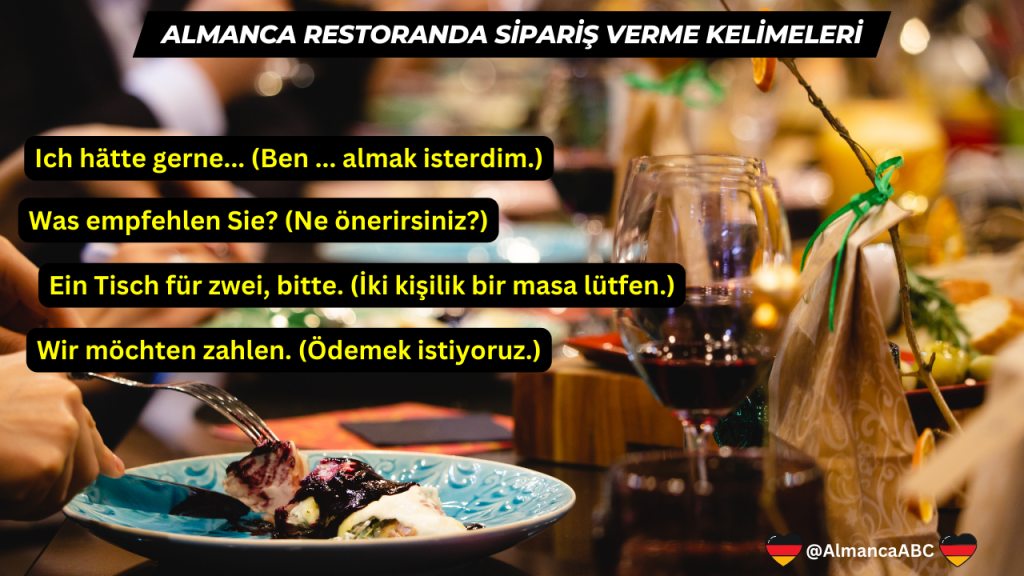Almanca Restoranda Sipariş Verme Kelimeleri