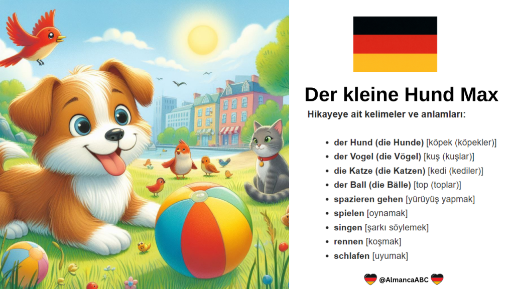 Almanca Basit Hikayeler 1: Der kleine Hund Max ve Kelime Anlamları