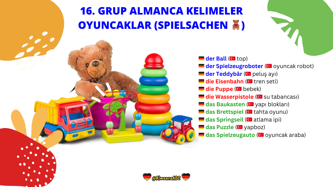 16. Grup Almanca Kelimeler Oyuncaklar (Spielsachen)