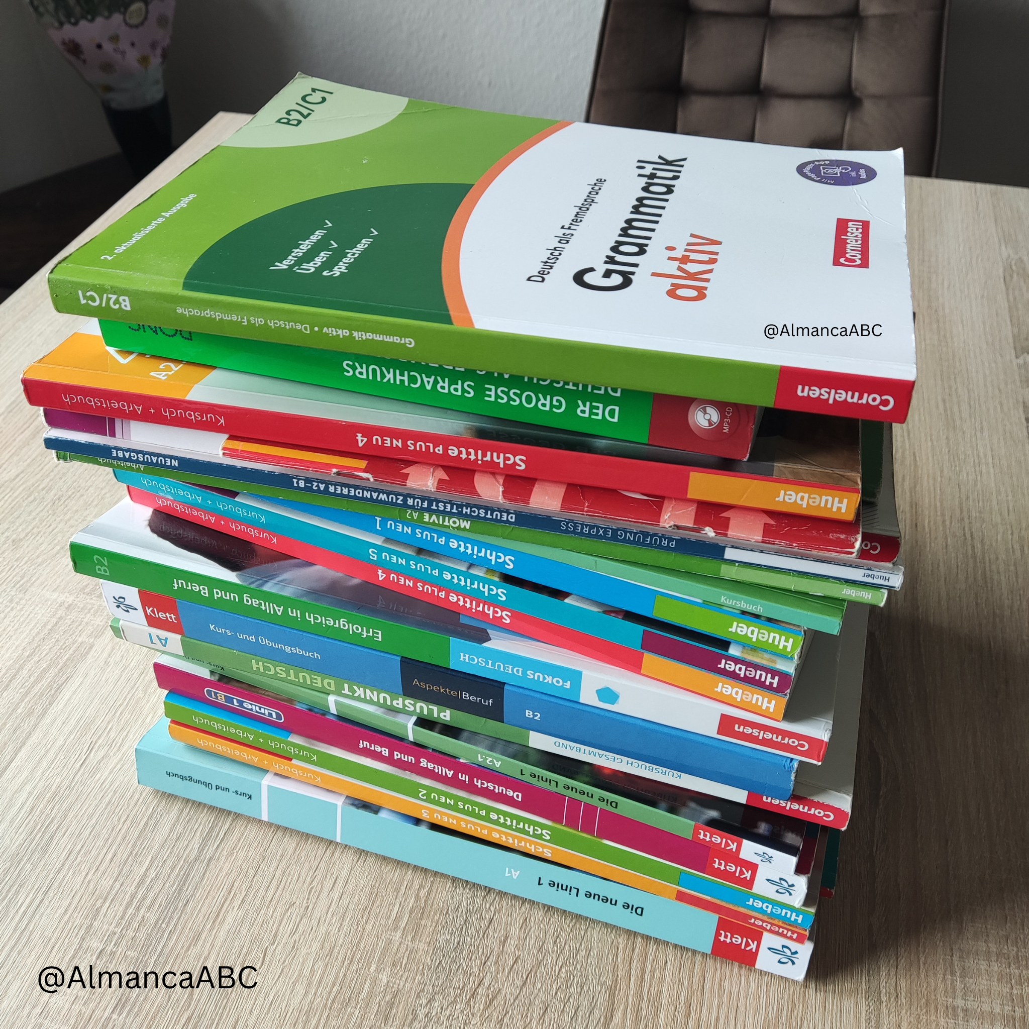 AlmancaABC Almanca &ouml;ğrenmek i&ccedil;in &ccedil;eşitli A1'seviyesinden C1 seviyesine ait kitaplar