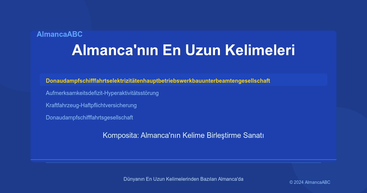 En Uzun Almanca Kelimeler