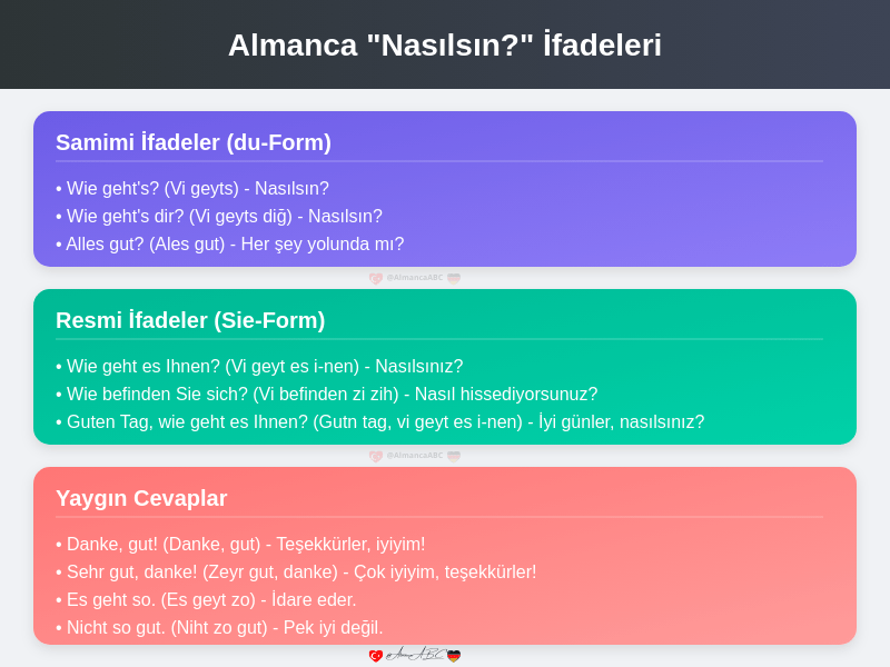 Almanca Nasılsın