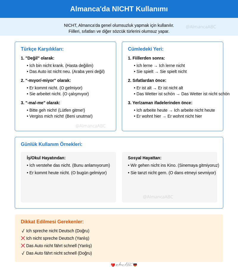 nicht almanca