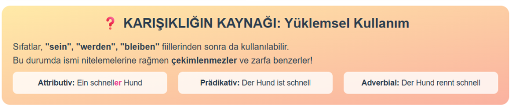 adjektiv ve adverb Y&uuml;klemsel Kullanım