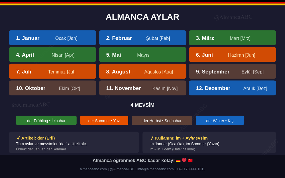 Almanca 12 Ay ve 4 Mevsim