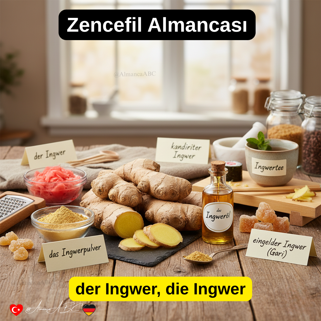 Zencefil Almancası: der Ingwer, die Ingwer AlmancaABC