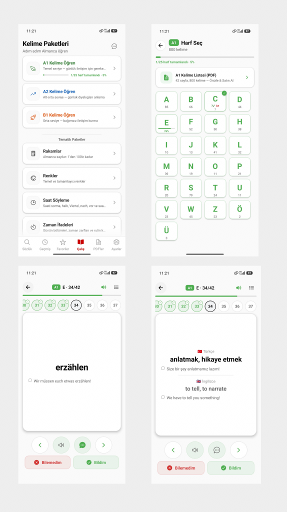 AlmancaABC Almanca-T&uuml;rk&ccedil;e S&ouml;zl&uuml;k A1 Kelimeleri